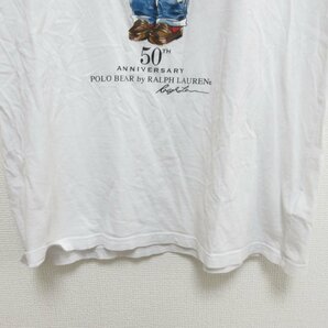 良品 18AW POLO RALPH LAUREN ポロ ラルフローレン ポロベア 50th anniversary 半袖 Tシャツ サイズLG ホワイト ◆の画像4