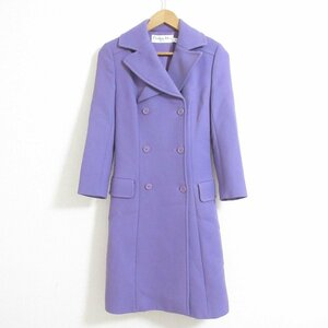  beautiful goods 09AW Christian Dior Christian Dior Galliano period double breast long coat F34 size purple *