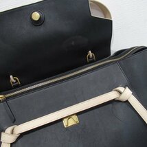 美品 CELINE セリーヌ フィービー期 ベルトバッグ スモール レザー ハンドバッグ バイカラー ベージュ×ブラック ◆_画像7