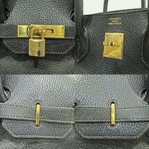 美品 HERMES エルメス バーキン35 トリヨンクレマンス ハンドバッグ □C刻印 ブラック ◆_画像6