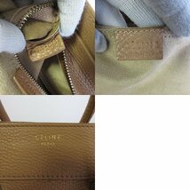 美品 CELINE セリーヌ フィービー期 ラゲージ ミニショッパー レザー ハンドバッグ トートバッグ キャメル ◆_画像9