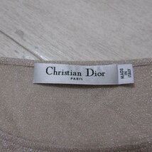 美品 00SS Christian Dior クリスチャンディオール ガリアーノ期 ラメ加工 ノースリーブ 膝丈 ワンピース F34 シャンパンゴールド ◆_画像3