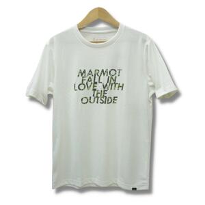 即決☆マーモット 迷彩ロゴＴシャツ WT/XLサイズ 送料無料 ホワイト 白 速乾 UVケア 消臭 登山 レジャー 普段使用OK