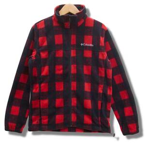 即決☆コロンビア 防寒 フリースジャケット RED/M (日本サイズ L～XL くらい) 送料無料 身幅広め 大きいサイズ 普段使用OK レッド 赤