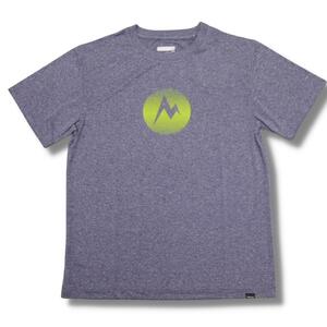 即決☆マーモット MARK ロゴ 半袖Tシャツ DN/Lサイズ 送料無料 速乾吸汗 UPF30 キャンプ ネイビー 紺 Marmot