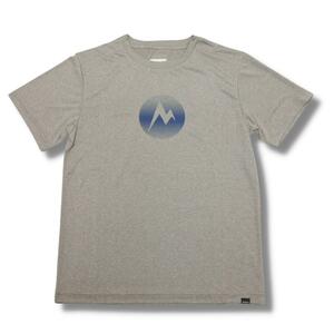即決☆マーモット MARK ロゴ 半袖Tシャツ GY/Lサイズ 送料無料 速乾吸汗 UPF30 キャンプ グレー 灰色 Marmot