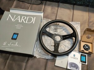 NARDI CLASSIC ナルディ クラシック SPORTS TYPEラリー ディープコーンタイプ レッドステッチ 350mm オフセット80mm 個人出品 中古