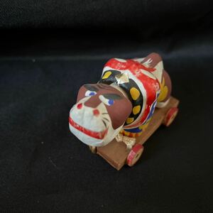 郷土玩具　張子人形　闘犬　土佐　寸法約9㎝　郷土玩具　日本人形　T31-2