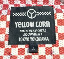 美品【LL】YELLOW CORN イエローコーン メッシュ ライダースジャケット LL メンズ 切替【ロゴ刺繍ワッペン】背面プロテクター付 黒_画像9