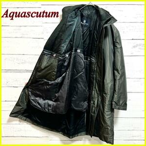 Aquascutum アクアスキュータム ダウンコート ロングコート アウター チェスターコート ライナー グレー M〜L