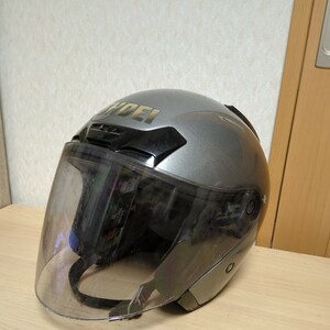 ショウエイ SHOEI J-FORCE ジェットヘルメット / 59-60 cm シルバー　Lサイズ　銀色　現状品 ヘルメット