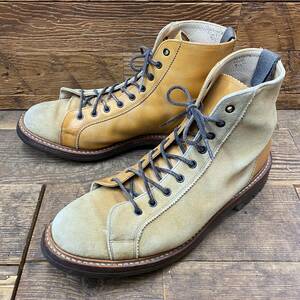 Tricker's × UNRIVALED トリッカーズ アンライバルド スウェード レザー 切替 レースアップ カントリー モンキー ブーツ シューズ UK9.5