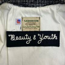 SKOOKUM BEAUTY & YOUTH UNITED ARROWS スクーカム レザー ウール 切替 ニット スタジャン スタジアム ジャンパー ジャケット ブルゾン 34_画像4