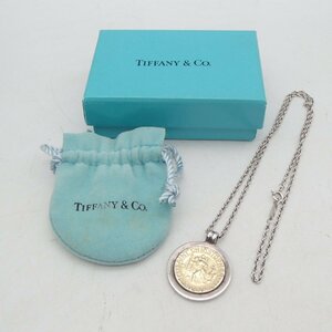 ◎Tiffany&Co ティファニー セントクリストファーコイン ネックレス /silver925 K18 約14.6g/ アクセサリー ◎MM