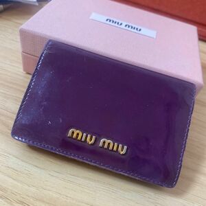 miumiu 名刺入れ　リボン　パープル　