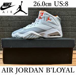 ◆モデル出品◆新品 26.0cm ナイキ エアジョーダン ビーロイヤル NIKE AIR JORDAN B'LOYAL 318317-118 白×グレー×オレンジ 国内入手困難