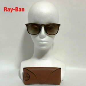 【人気】Ray-Ban　レイバン　サングラス　ベッコウ柄　ウェリントン型　ユニセックス　付属品付き　RB4187-F　CHRIS