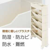 1円 マガジンラック 書類棚 収納棚 本棚移動 スリム 大容量 キャスター付き ワゴンタイプ ファイルワゴン 収納ワゴン 収納ラック 収納sg109_画像3