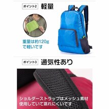 送料無料 折りたたみ リュック 折り畳み 登山 エコバッグ 軽量 防水 メンズ レディース ハイキング キャンプ 旅行 トラベル シンプル ad205_画像2