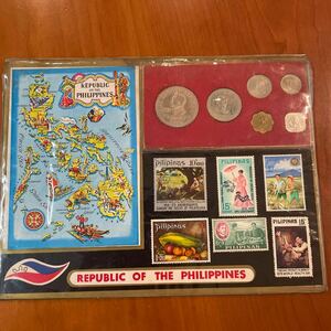 PEPUBLIC OF THE PHILIPPINES☆フィリピン硬貨と切手☆１９７５