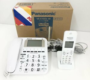 【rmm】Panasonic パナソニック コードレス電話機 VE-E10DL-W 2021年製 親機 子機 セット 通電確認 簡易動作確認済み