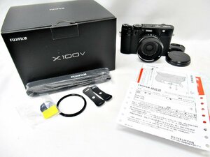 [fns] 美品 富士フィルム X100 V コンパクト デジタル カメラ ブラック レンズ f=23mm 1:2 Ⅱ