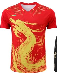  распродажа средний China представитель ...... Lee человек настольный теннис форма золотой дракон XL(L) размер 175cm красный 