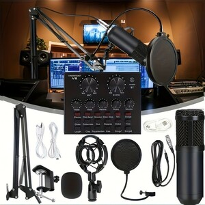 【送料無料】Podcastマイク、BM800コンデンサーマイクポッドキャスト機器
