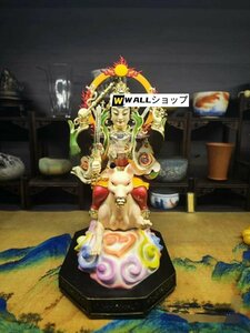 荼吉尼天 騎狐像 真鍮製 高さ26cm 木彫仏像 総高25cm