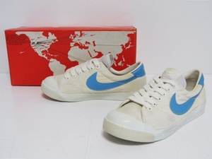 83年製 1983 VTG NIKE ALL COURT ORIGINAL WHITE BLUE OG US4 1/2 23cm ナイキ オールコート 白水 オリジナル ビンテージ 80s 