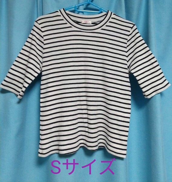 【COLZA】 ボーダー5分丈Tシャツ　Sサイズ