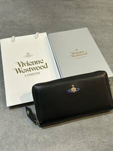 【未使用】Vivienne Westwood ヴィヴィアンウエストウッド 長財布　ラウンドファスナー　レザー ブラック 2