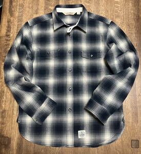 トロフィークロージング　TROPHY CLOTHING オンブレ チェックシャツ サイズ15 グレー系