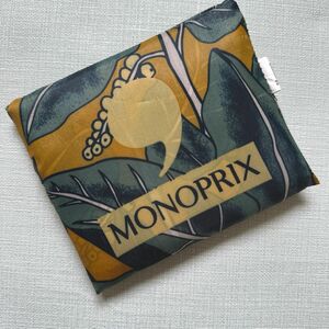 ボタニカル　モノプリ　エコバッグ トートバッグ　MONOPRIX 植物柄　フランス土産　パリ　定番　人気　収納袋一体型　スズラン