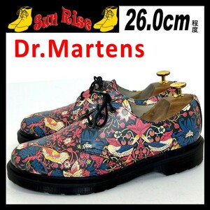 即決 Dr.Martens ドクターマーチン メンズ UK7 26cm程度 本革 レザー プレーントゥ 総柄 カジュアル ドレス シューズ 革靴 中古