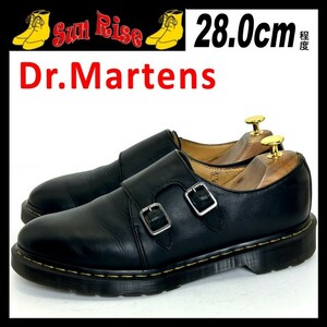 即決 Dr.Martens ドクターマーチン JULES メンズ UK9 28cm程度 本革 レザー ダブルモンクストラップ 黒色 カジュアル シューズ 革靴 中古