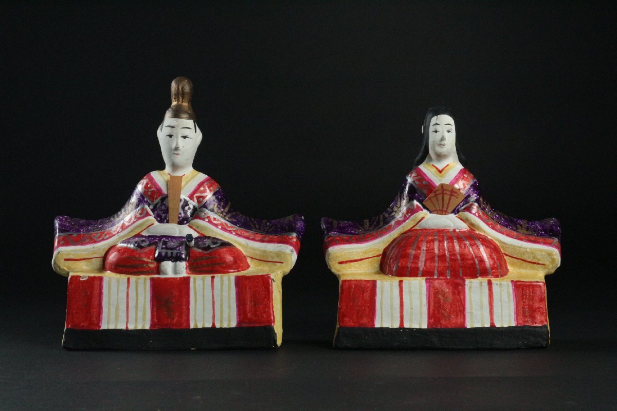 富山土人形 雛人形 親王雛 郷土玩具 富山県 民芸 伝統工芸 風俗人形 置物, 人形, キャラクタードール, 日本人形, その他