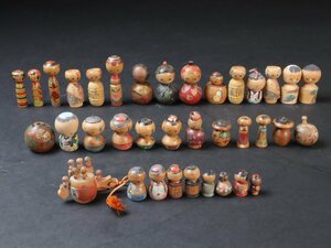 昭和レトロ 豆こけし まとめて 木地玩具 置物 インテリア 民芸 伝統工芸 郷土玩具
