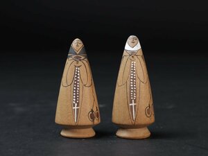 こけし 2点 修道女 北海道 トラピスト シスター 肉筆 手描き 郷土玩具 民芸 伝統工芸 風俗人形 置物 信仰玩具