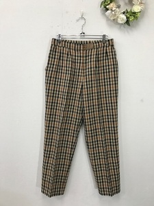 2237　　レディース　【　DAKS　LONDON　日本製　】　チェック　クロップドパンツ　　サイズ：M　　色：ブラウン柄