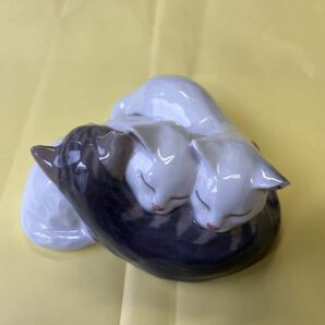 ROYAL COPENHAGEN ロイヤルコペンハーゲン 3匹の眠り猫 ネコ 陶器 置物 オブジェ インテリア 雑貨 猫の置物の画像2