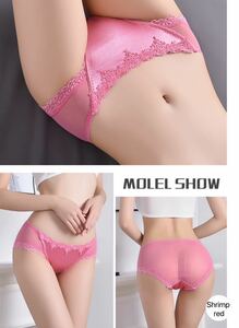 新品 M3枚セットシルクレース青年抗菌性コットン花柄通気性女性下着透明セクシーショーツ蒸れず爽やか軽い弾力パンティー綿パンツ送料無料