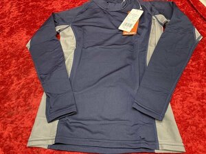 02-14-738 *BZ 4 point set reverse side nappy long sleeve undershirt compression undershirt 140cm high‐necked navy 