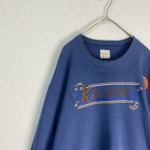 [ Karl hell m sweat print design simple blue old clothes ]