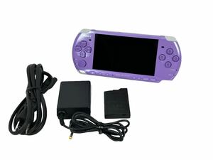 【美品】SONY PSP 本体 PSP-3000 限定色 ライラックパープル はじめようアイルー村パック PlayStation Portable バッテリー ACアダプター