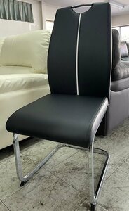 カンティレバーチェア 2脚セット ブラック ホワイトライン モダンダイニングチェア ダイニングチェアー 食卓椅子