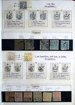 【手彫切手】⑲ 模造コレクション全160枚以上 両面ストックリーフ8枚に収納 真贋見分け解説付、ポジション記載の秀逸なコレクション_画像6