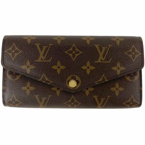 ルイ・ヴィトン Louis Vuitton ポルトフォイユ サラ 札入れ 小銭入れ 二つ折り 長財布 モノグラム ブラウン 1M6053 レディース 【中古】