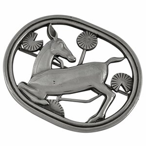 ジョージジェンセン Georg Jensen 鹿 モチーフ ブローチ 256 オーバル ブローチ シルバー925 シルバー レディース 【中古】