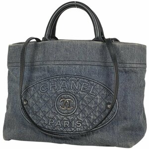 シャネル CHANEL ココマーク ハンドバッグ 2WAY ショルダーバッグ グレー ハンドバッグ デニム ブラック A93373 レディース 【中古】